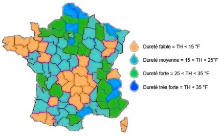 Dureté de l'eau en France
