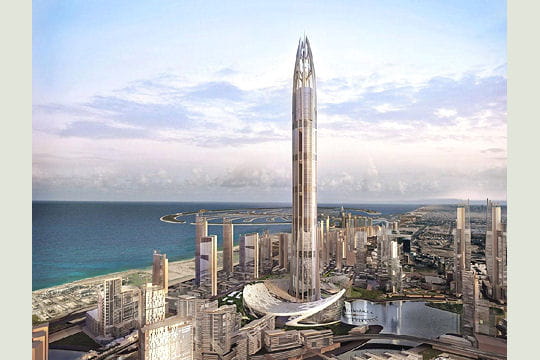 le record du monde de hauteur pour un gratte-ciel, 800&nbsp;mètres pour burj