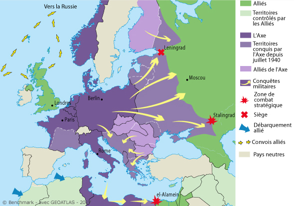 Carte de l'Europe nazie