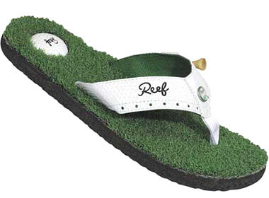 reef golf flip flops with spikes