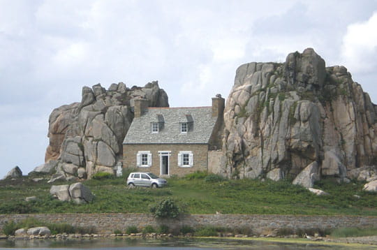 pointe du château, port-blanc, côtes-d'armor, juillet 2007, france.