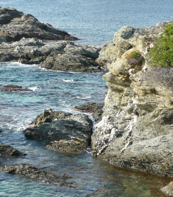 rochers et eau transparente : voil le portrait de l'le du gaou. 