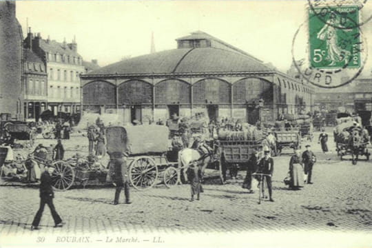 le marché. roubaix, france - mai 1913 