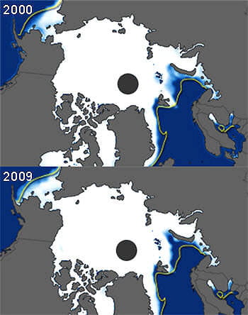 les glaces arctiques subissent le même sort que celles de l'antarctique et