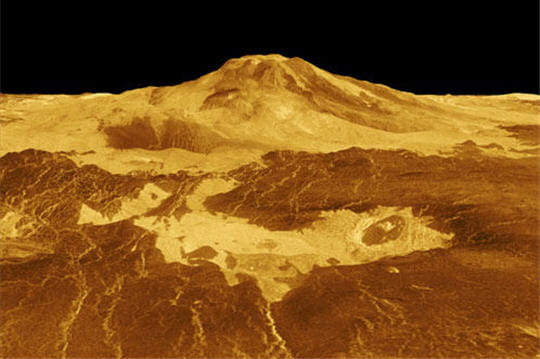 le mont maat sur vénus a été reproduit en trois dimensions grâce à un