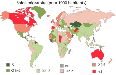 Carte des migrations internationales