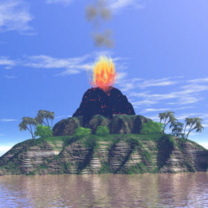les petites îles volcaniques ne sont très souvent que la partie émergée de